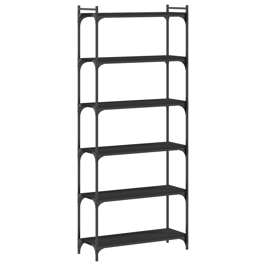 Regal za knjige sa 6 razina crni 80x30x188 cm konstruirano drvo