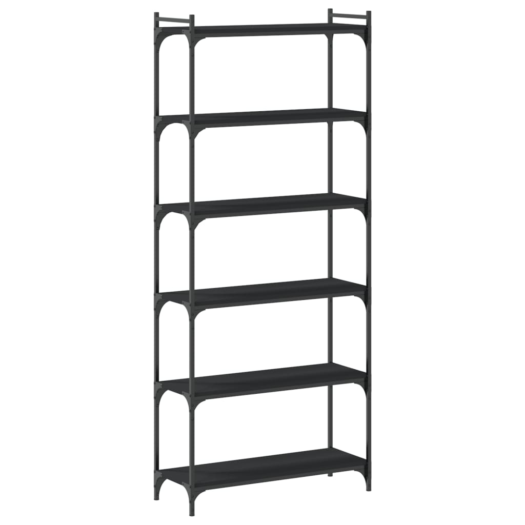 Regal za knjige sa 6 razina crni 80x30x188 cm konstruirano drvo