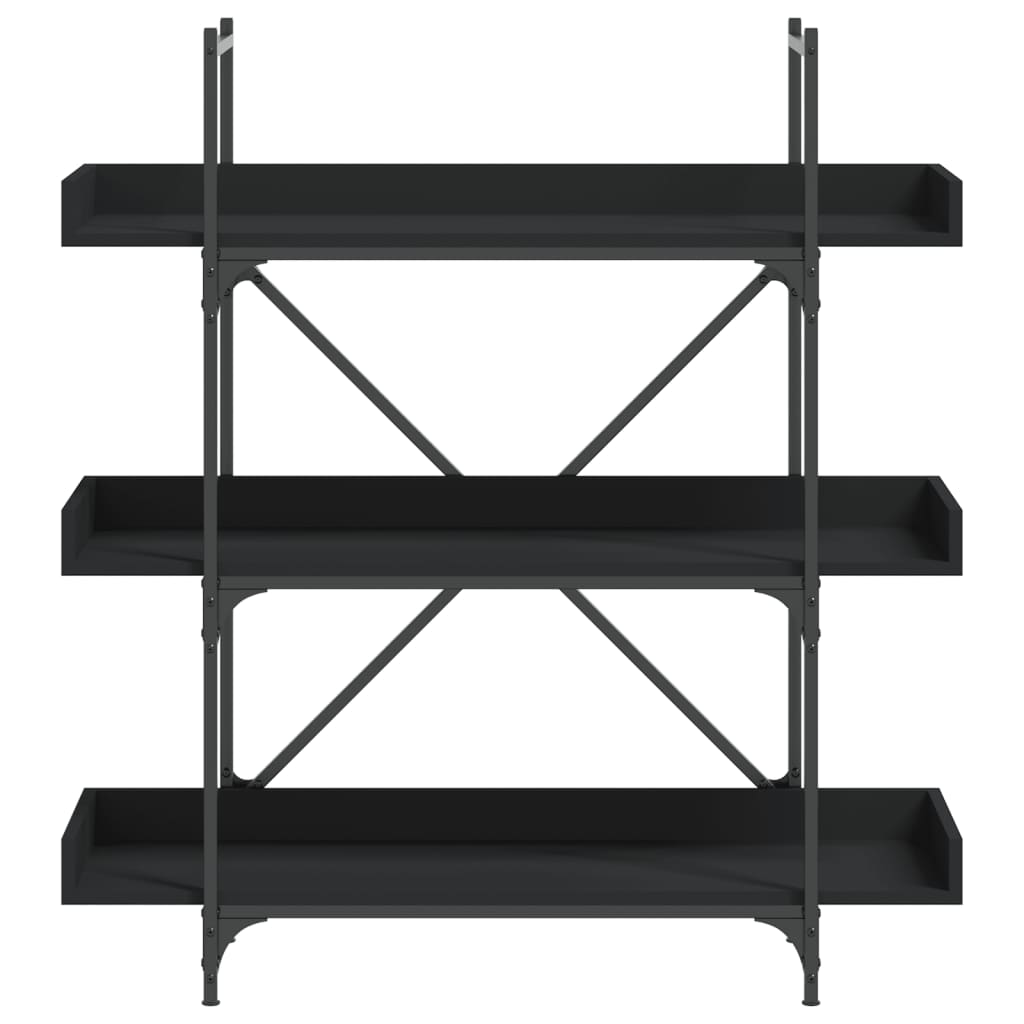 Regal za knjige 3 razine crni 100x33x108,5 cm konstruirano drvo