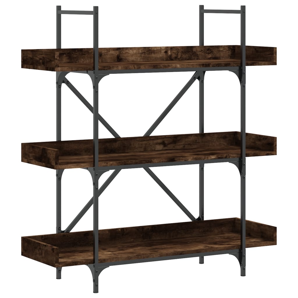 Regal za knjige s 3 razine boja hrasta 100x33x108,5 cm drveni