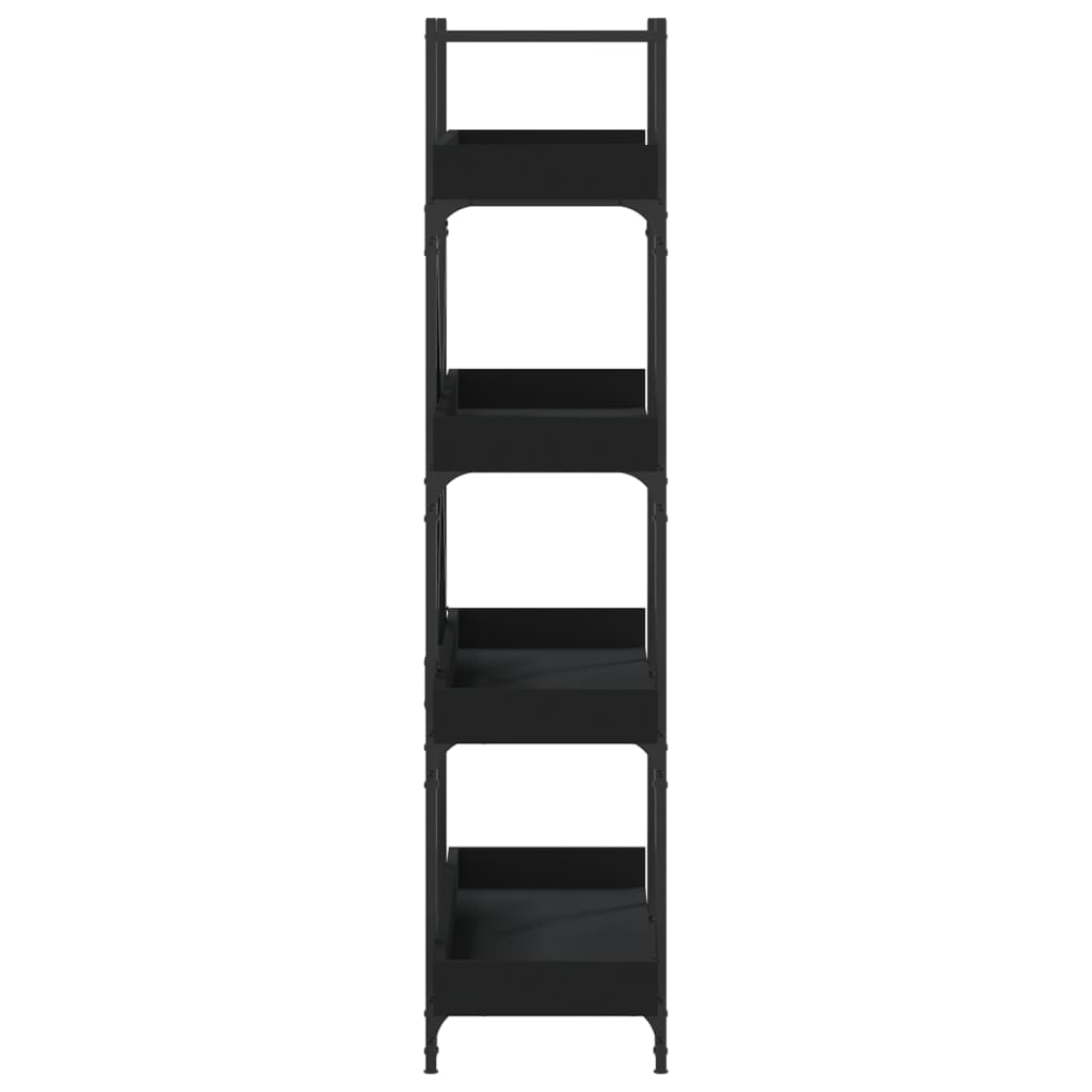 Regal za knjige 4 razine crni 100x33x145,5 cm konstruirano drvo