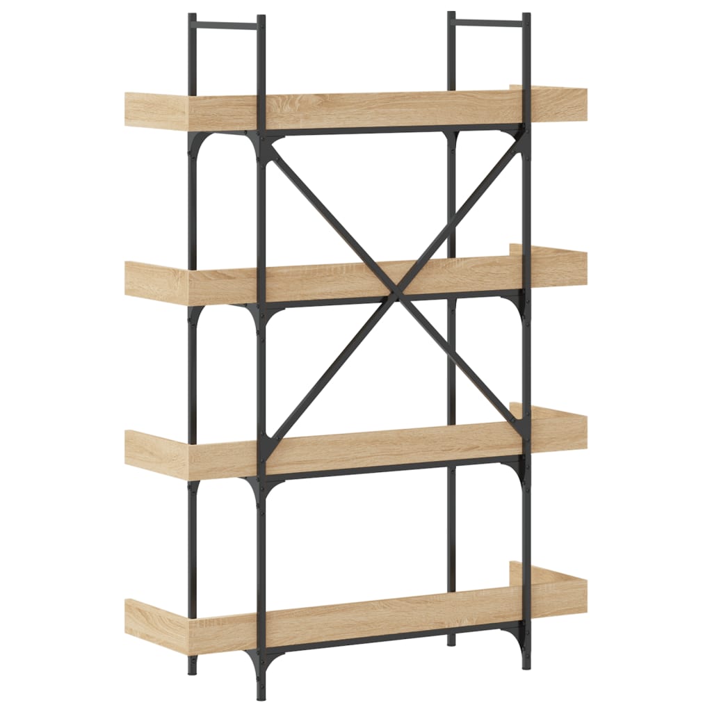 Regal za knjige s 4 razine boja hrasta 100x33x145,5 cm drveni