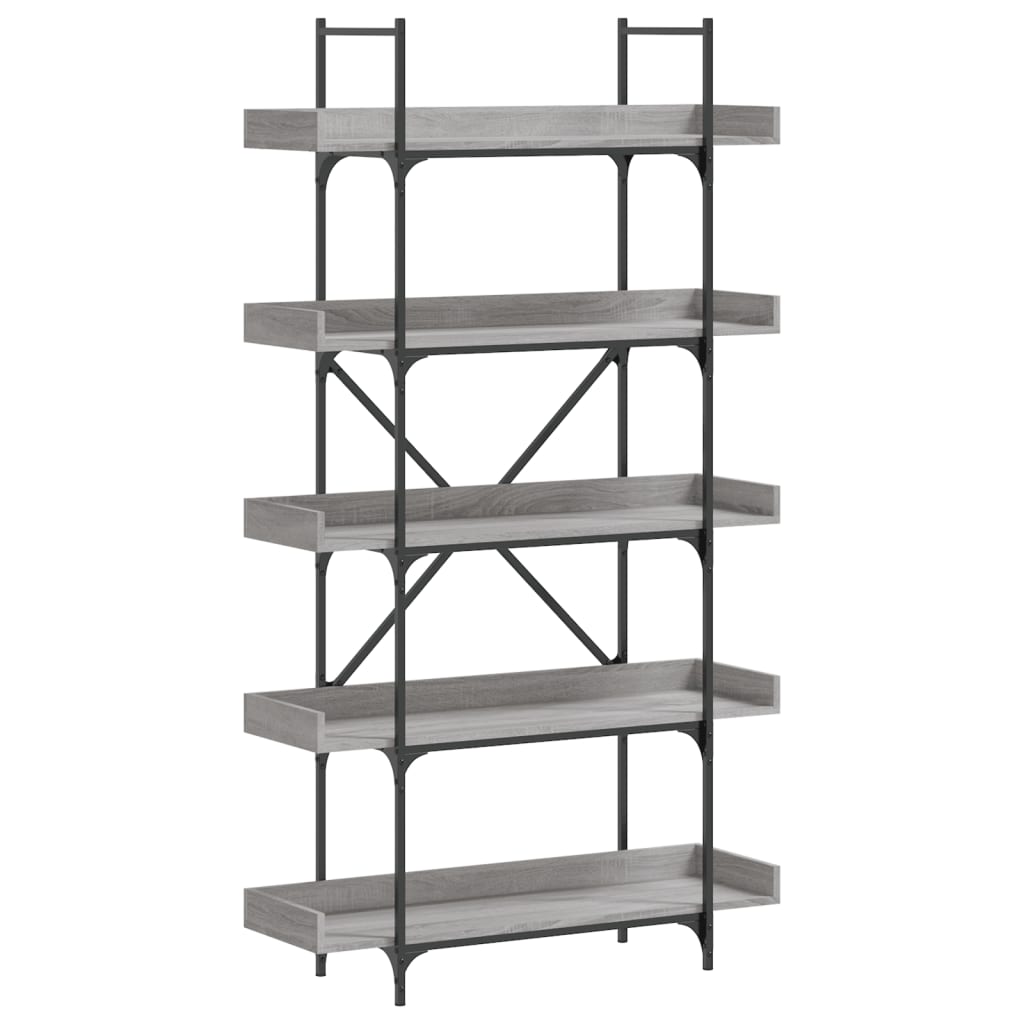 Regal za knjige s 5 razina boja hrasta 100x33x180,5 cm drveni