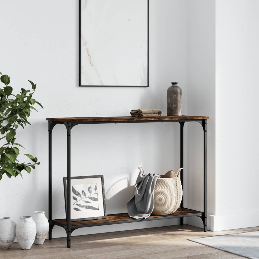 Konzolni stol boja hrasta 101x30,5x75 cm konstruirano drvo