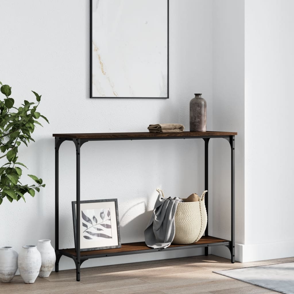 Konzolni stol boja hrasta 101x30,5x75 cm konstruirano drvo