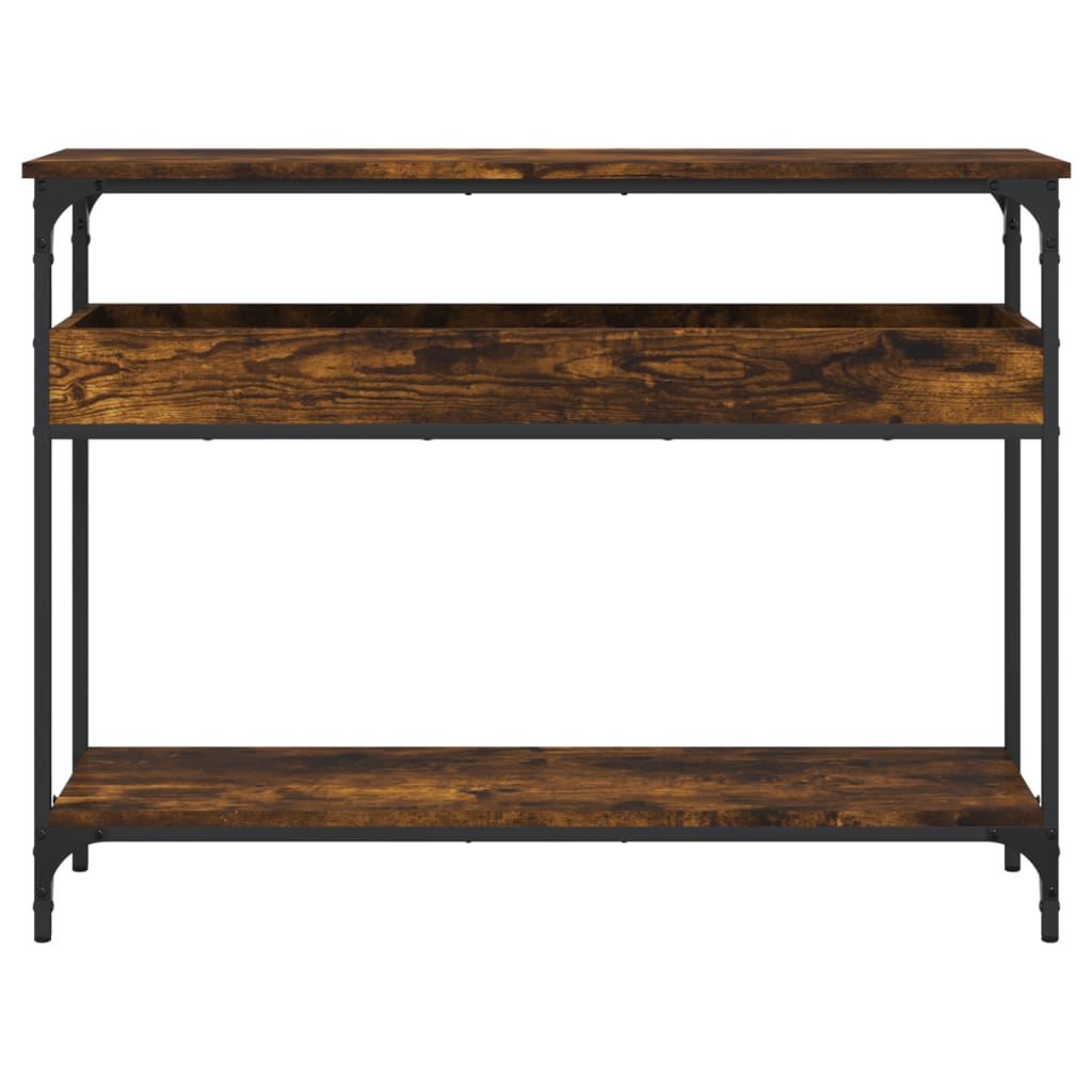 Konzolni stol s policama boja hrasta drveni 100 x 29 x 75 cm