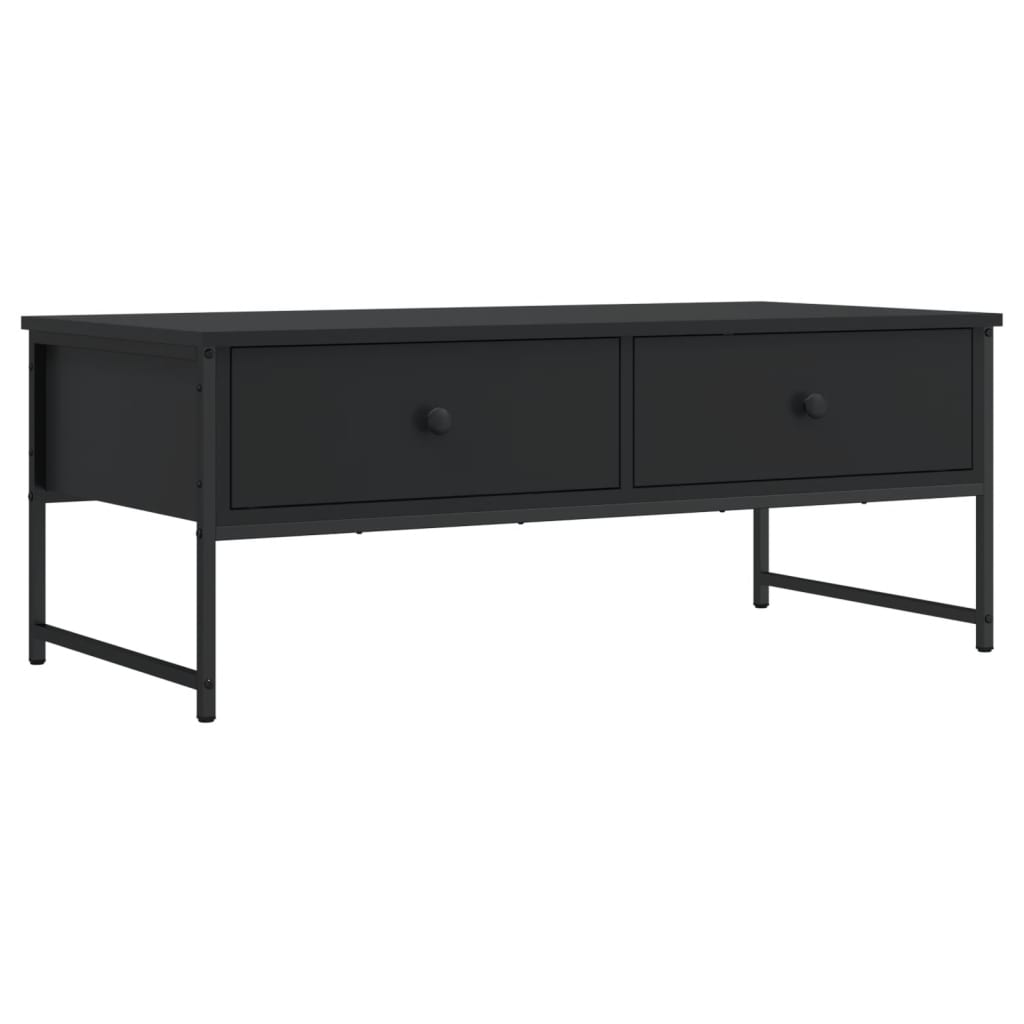 Stolić za kavu crni 101 x 49 x 39,5 cm od konstruiranog drva