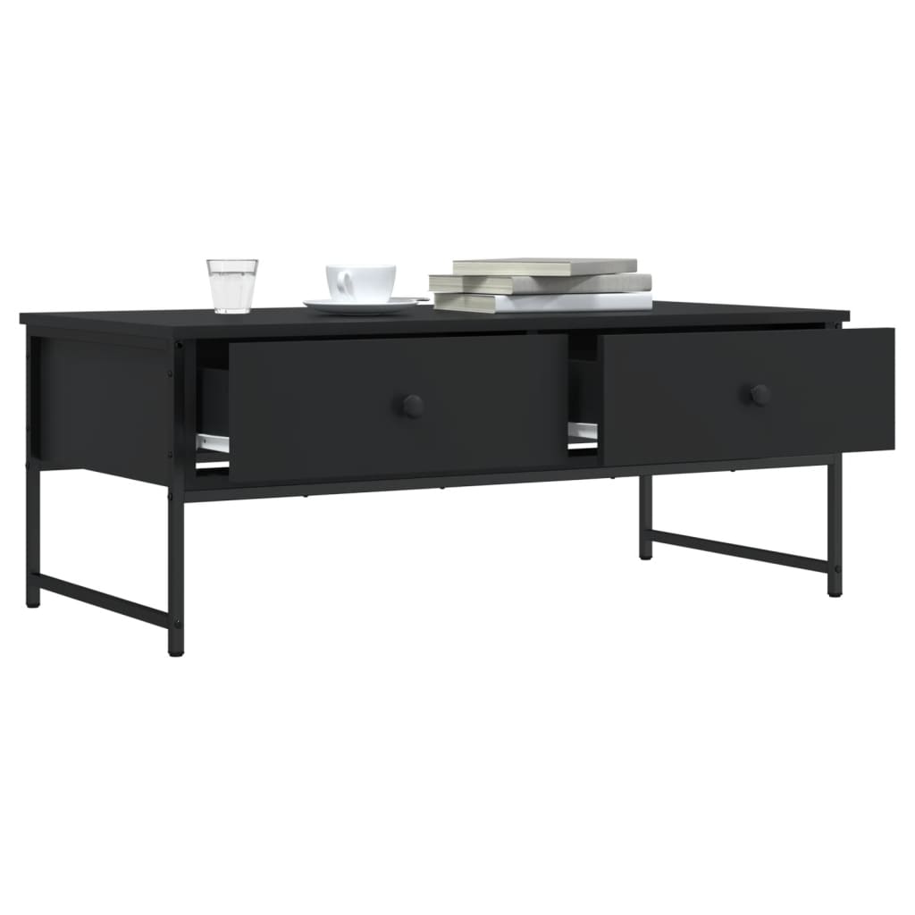 Stolić za kavu crni 101 x 49 x 39,5 cm od konstruiranog drva