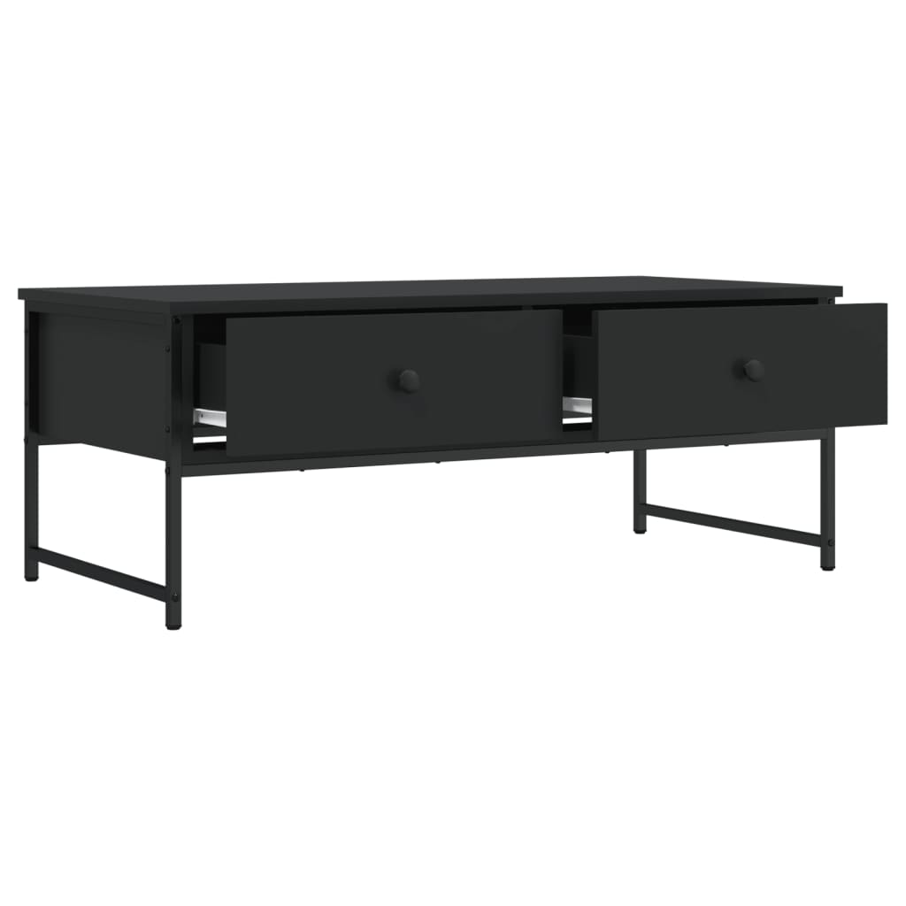 Stolić za kavu crni 101 x 49 x 39,5 cm od konstruiranog drva