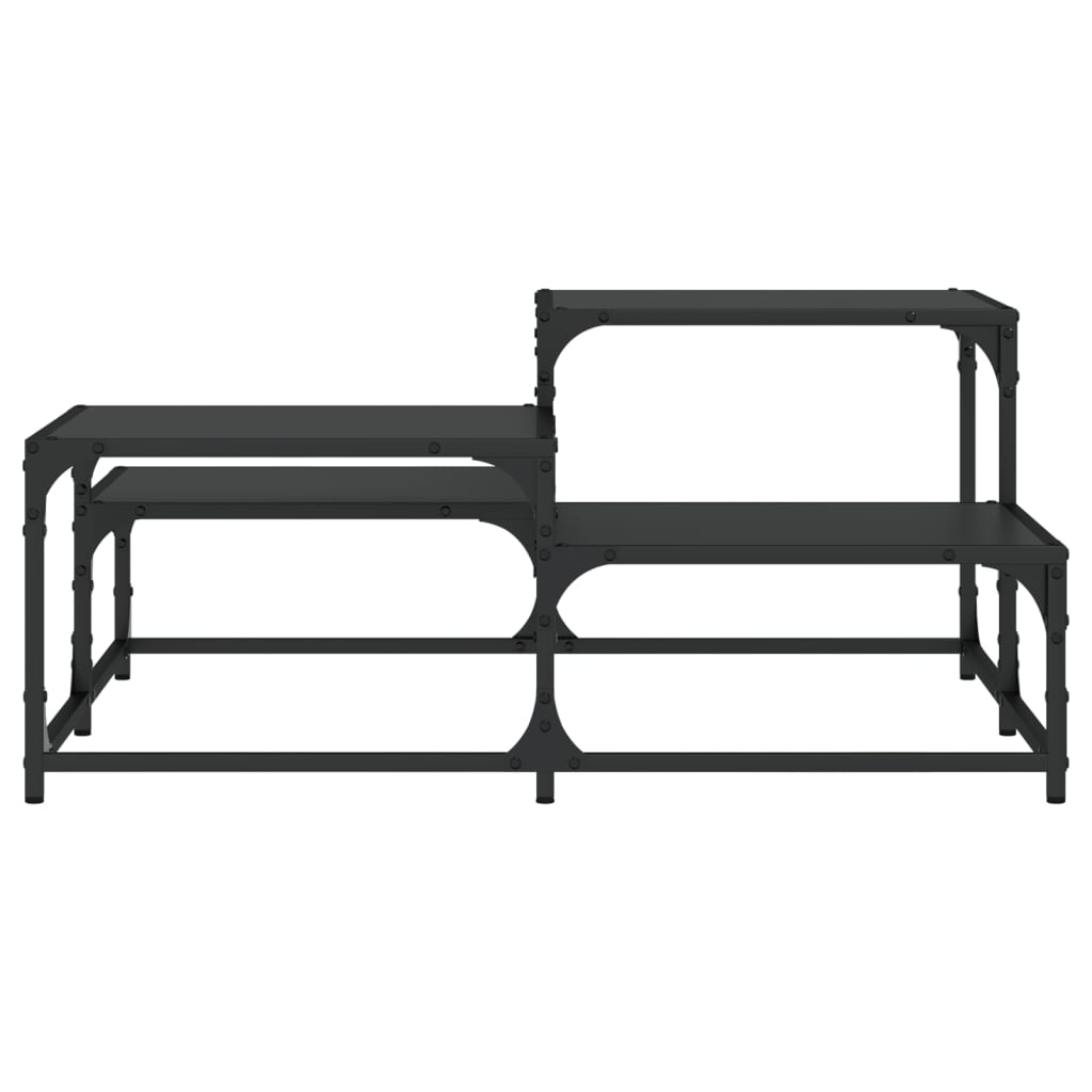 Stolić za kavu crni 87,5x87,5x40 cm od konstruiranog drva