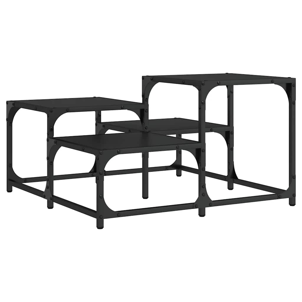 Stolić za kavu crni 68x68x40 cm od konstruiranog drva
