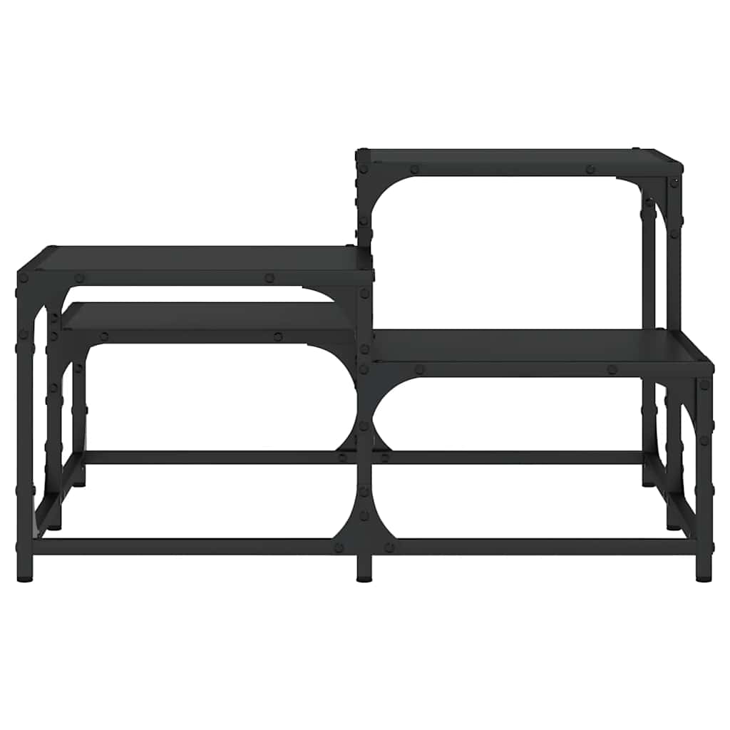 Stolić za kavu crni 68x68x40 cm od konstruiranog drva