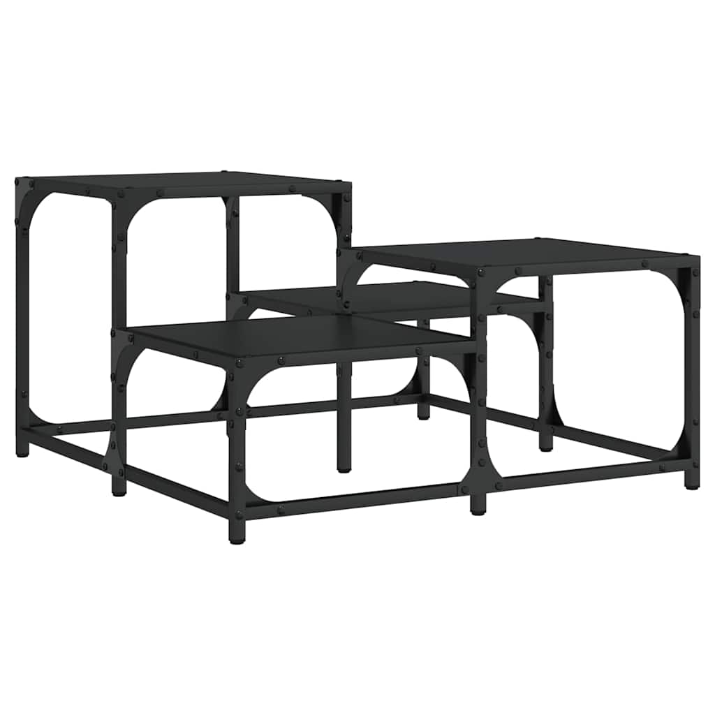 Stolić za kavu crni 68x68x40 cm od konstruiranog drva