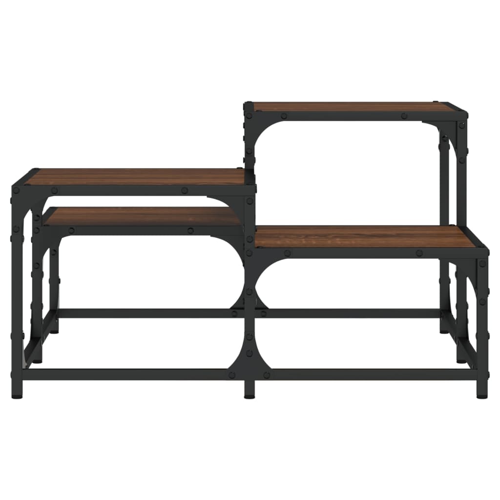 Stolić za kavu smeđa boja hrasta 68x68x40 cm konstruirano drvo
