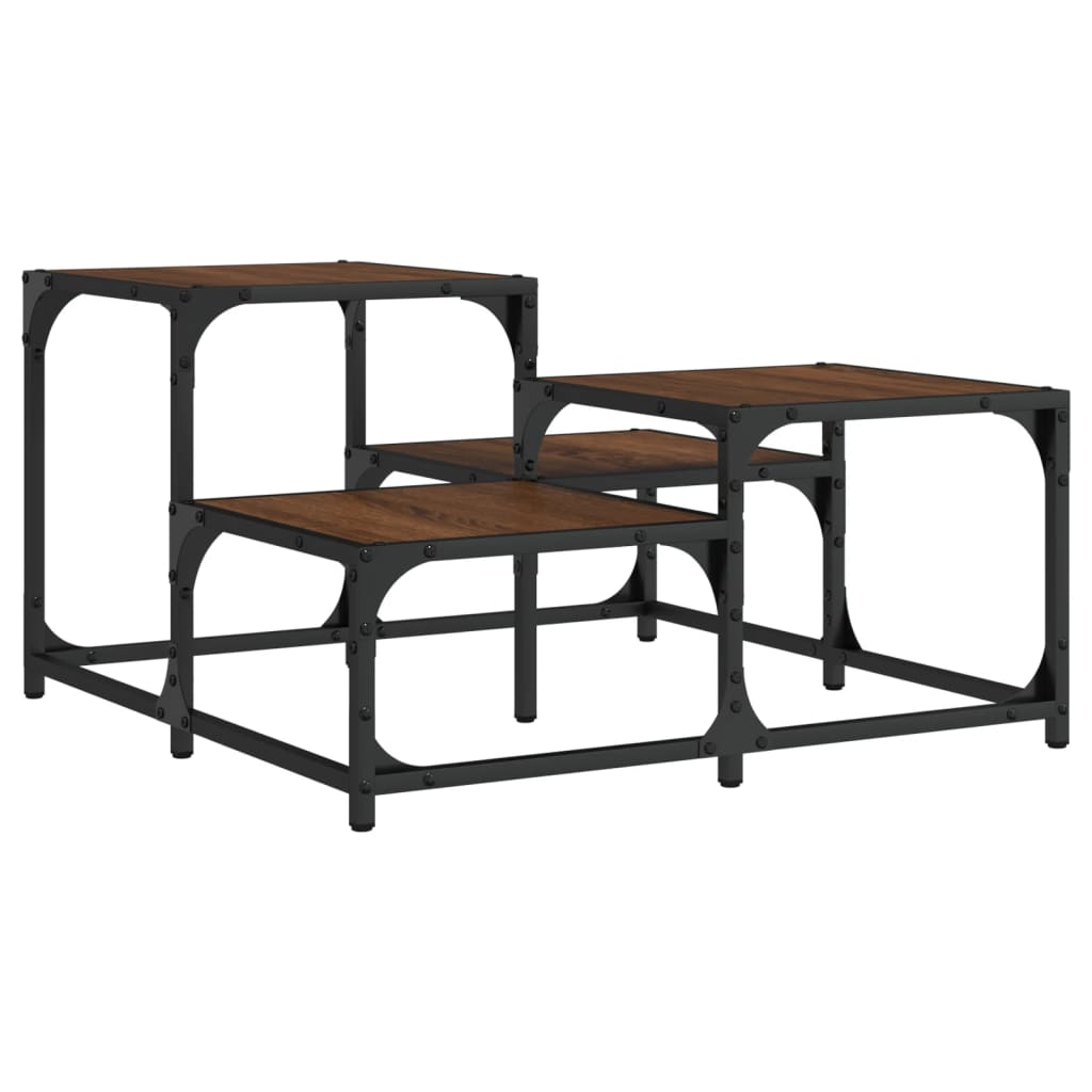 Stolić za kavu smeđa boja hrasta 68x68x40 cm konstruirano drvo