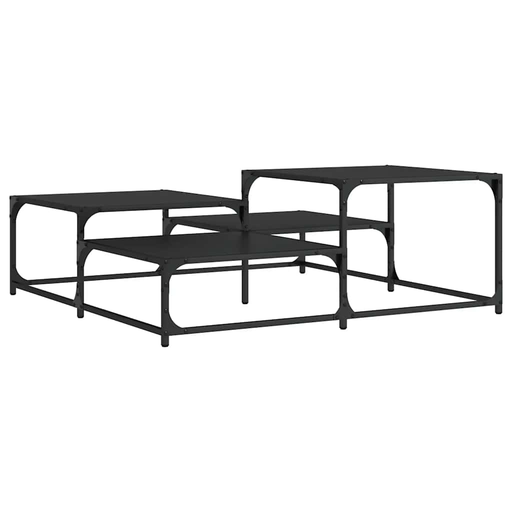 Stolić za kavu crni 107x107x40 cm od konstruiranog drva