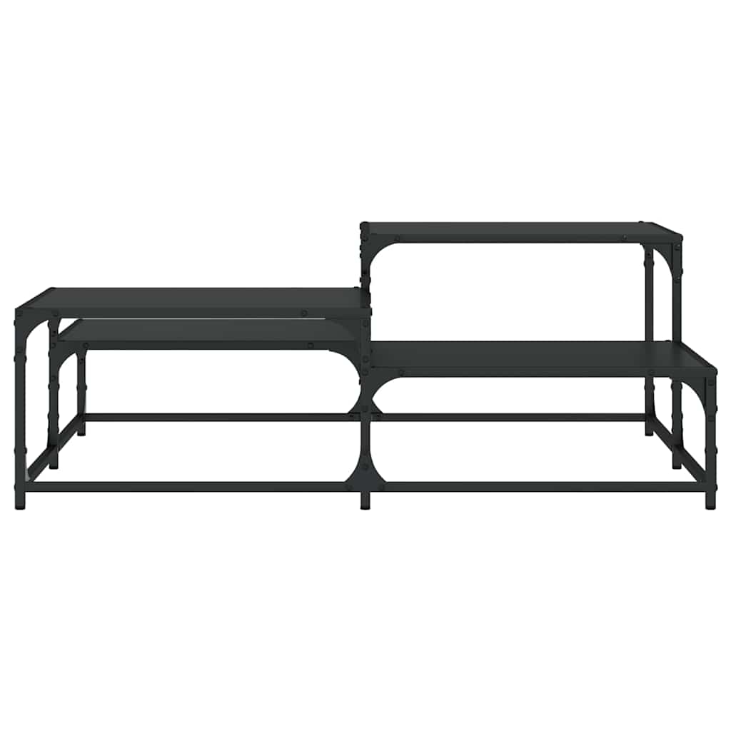 Stolić za kavu crni 107x107x40 cm od konstruiranog drva