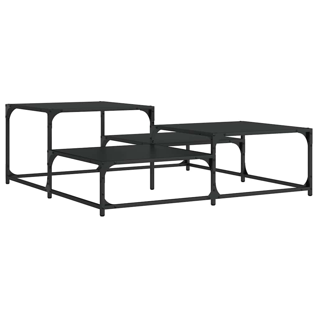 Stolić za kavu crni 107x107x40 cm od konstruiranog drva