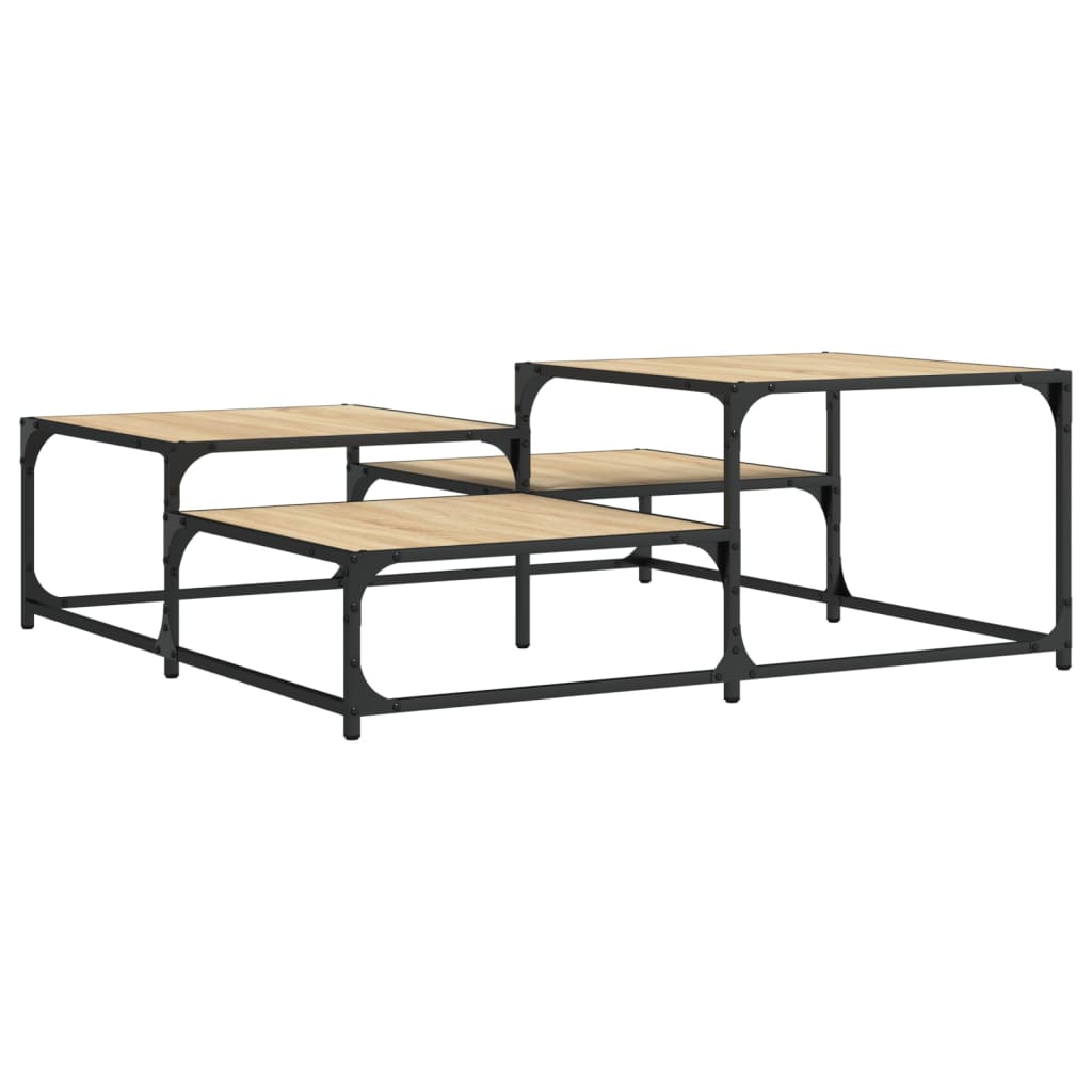 Stolić za kavu boja hrasta 107x107x40 cm konstruirano drvo