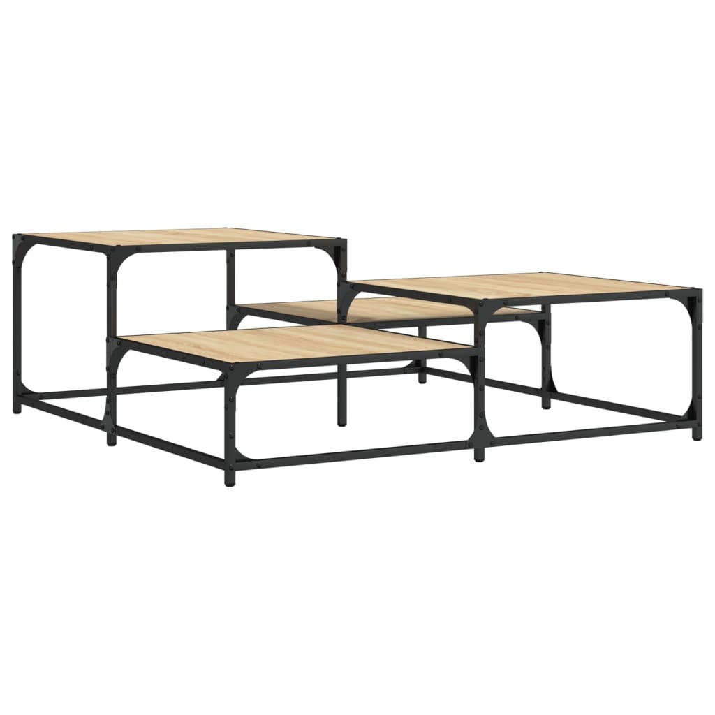 Stolić za kavu boja hrasta 107x107x40 cm konstruirano drvo