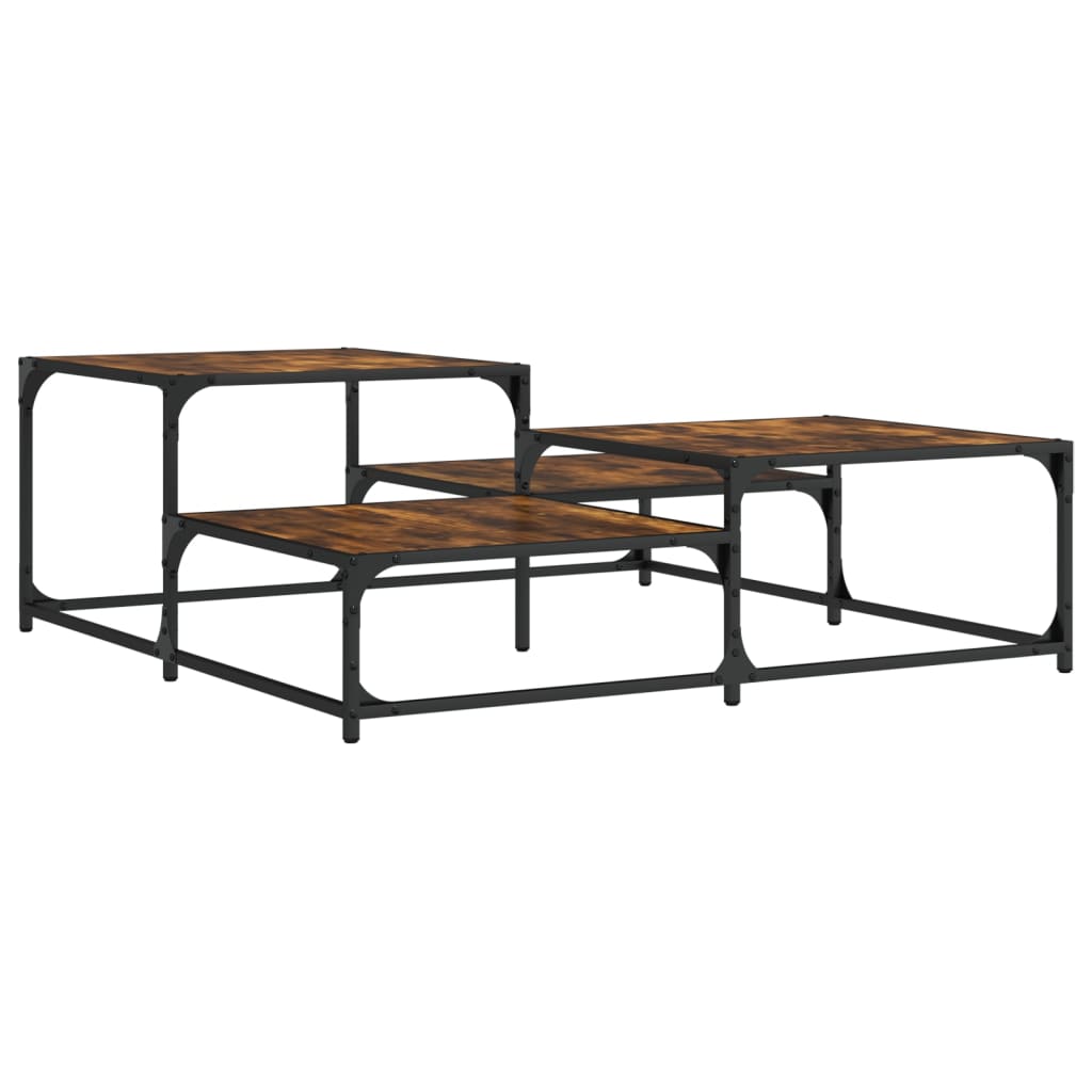 Stolić za kavu boja hrasta 107x107x40 cm konstruirano drvo