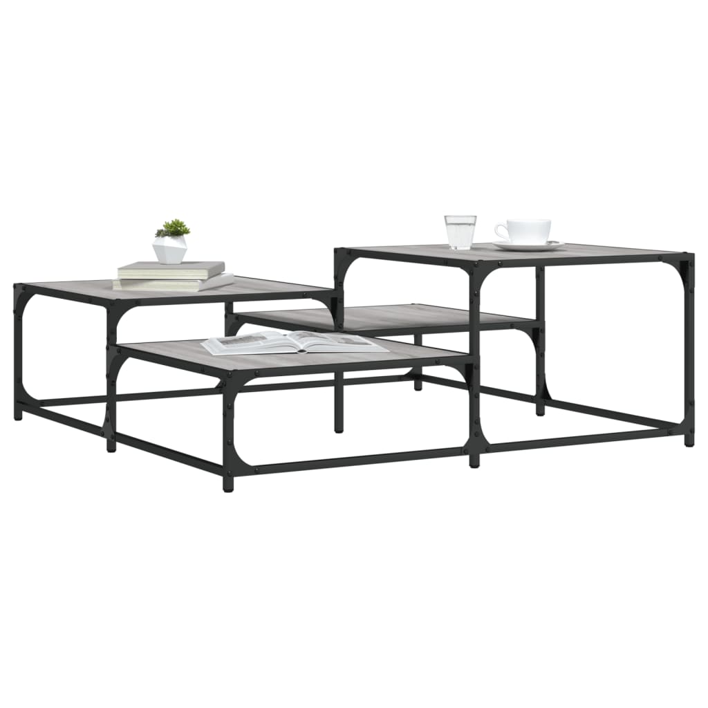 Stolić za kavu boja hrasta 107x107x40 cm konstruirano drvo
