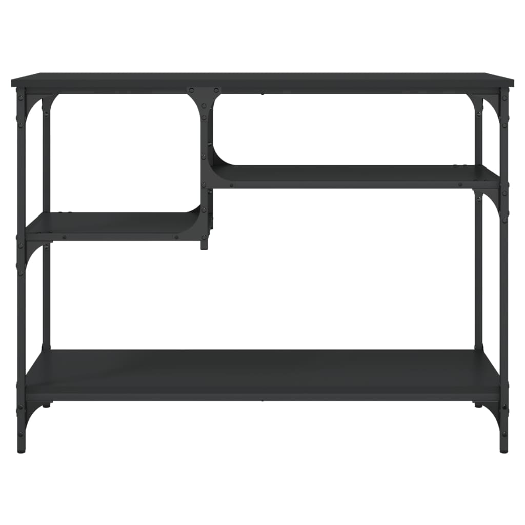Konzolni stol s policama crni 100 x 35 x 75 cm