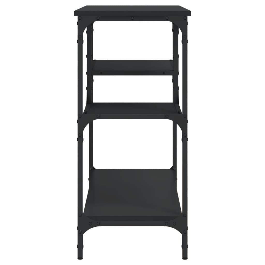 Konzolni stol s policama crni 100 x 35 x 75 cm