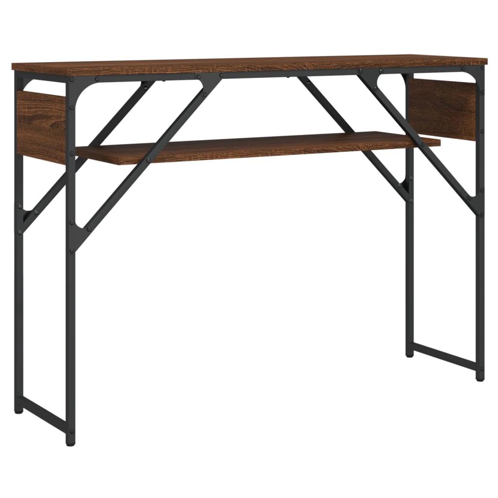 Konzolni stol s policama boja smeđeg hrasta 105x30x75 cm