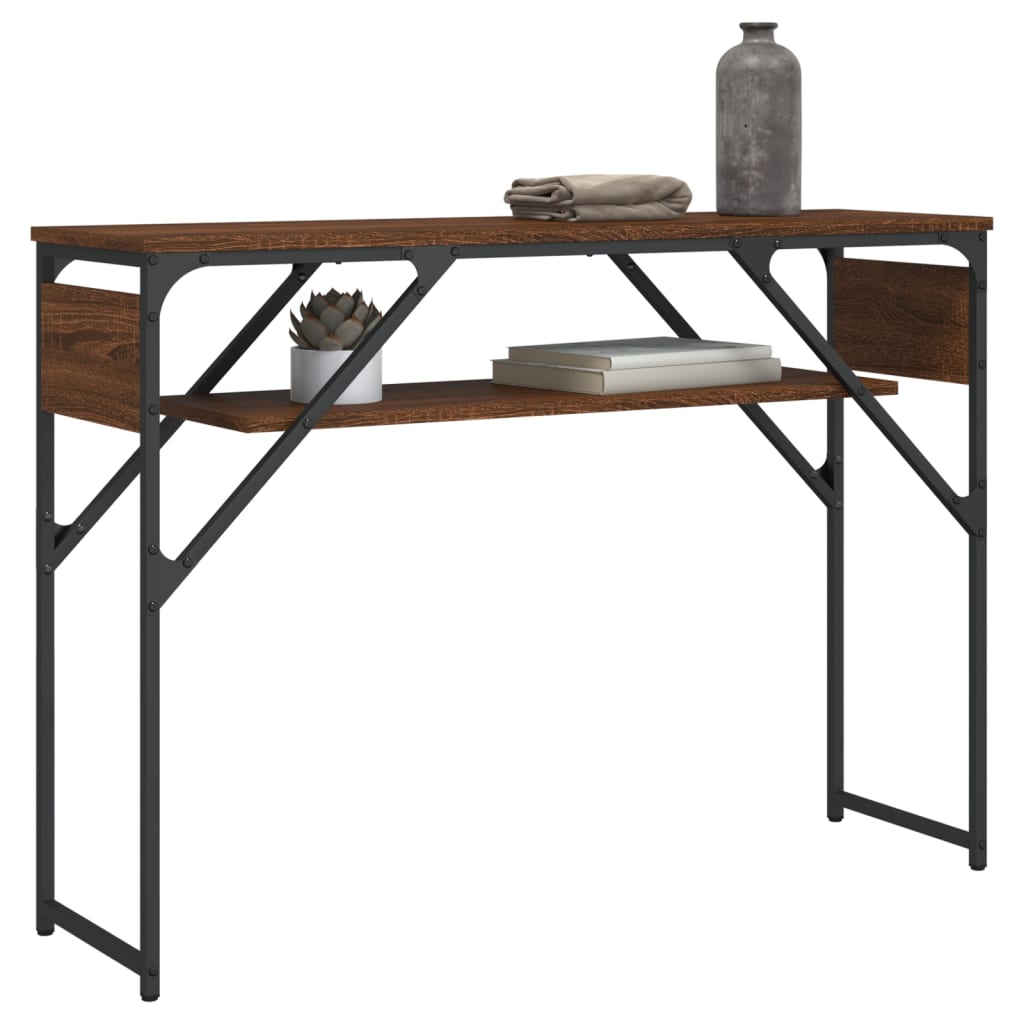 Konzolni stol s policama boja smeđeg hrasta 105x30x75 cm