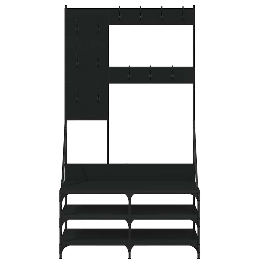 Stalak za odjeću sa spremištem za cipele crni 100 x 40 x 184 cm