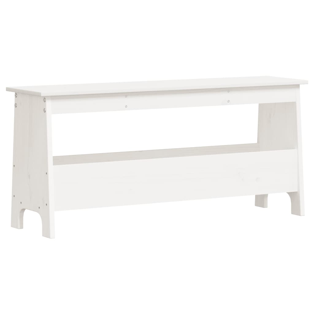 Klupa za hodnik bijela 100x28x45 cm masivno drvo bor