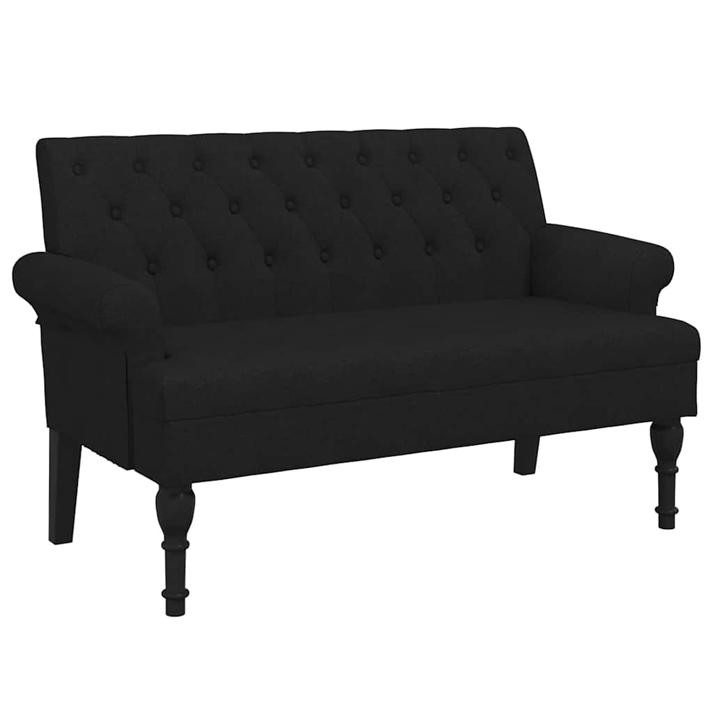 Klupa s naslonom crna 120x62x75,5 cm tkanina