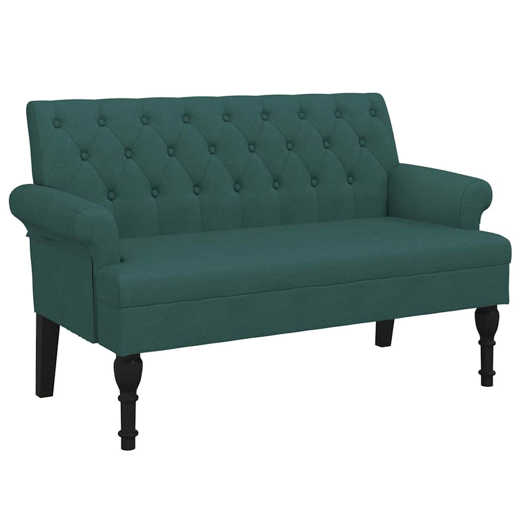 Klupa s naslonom tamnozelena 120 x 62 x 75,5 cm od tkanine