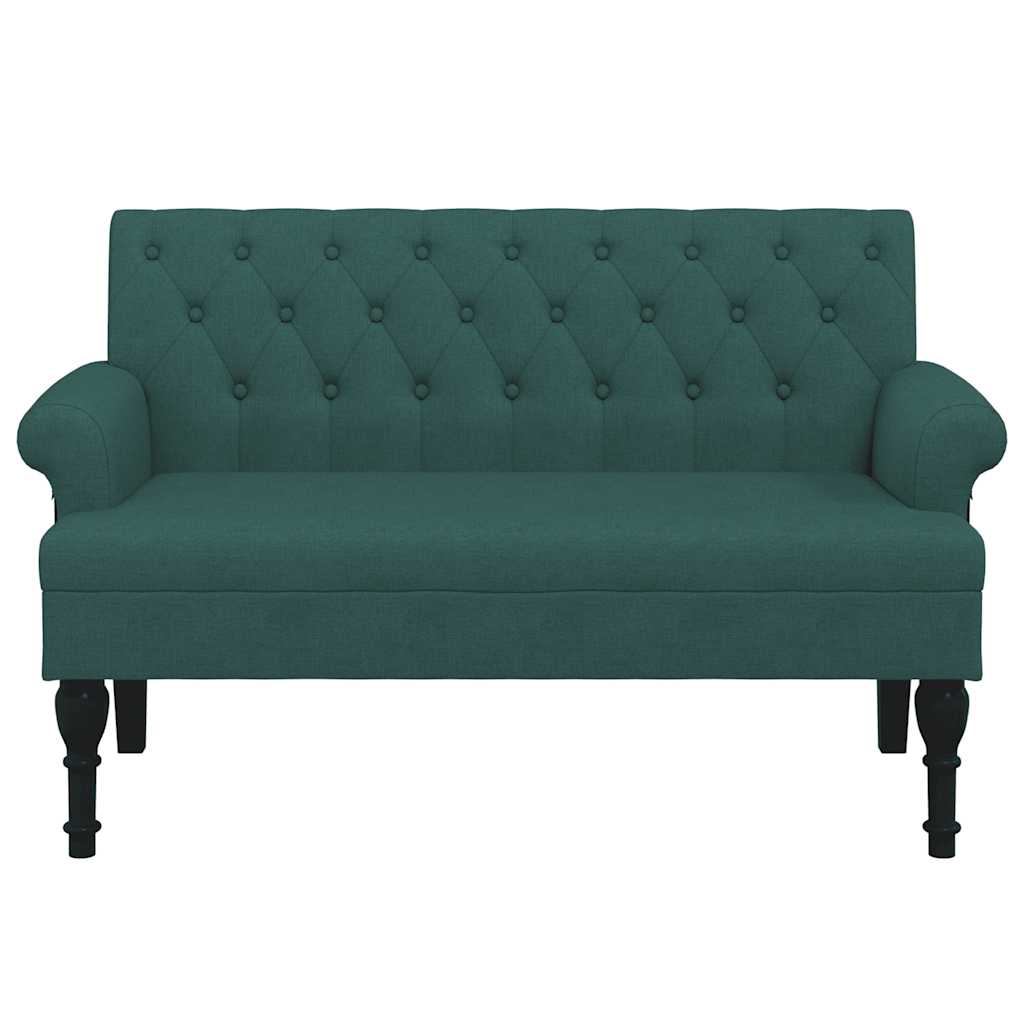 Klupa s naslonom tamnozelena 120 x 62 x 75,5 cm od tkanine