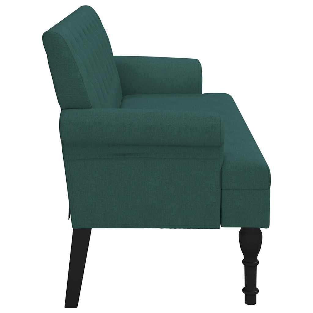 Klupa s naslonom tamnozelena 120 x 62 x 75,5 cm od tkanine