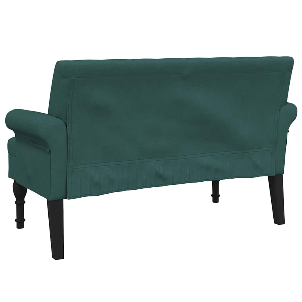 Klupa s naslonom tamnozelena 120 x 62 x 75,5 cm od tkanine