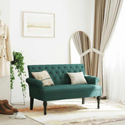 Klupa s naslonom tamnozelena 120 x 62 x 75,5 cm od tkanine