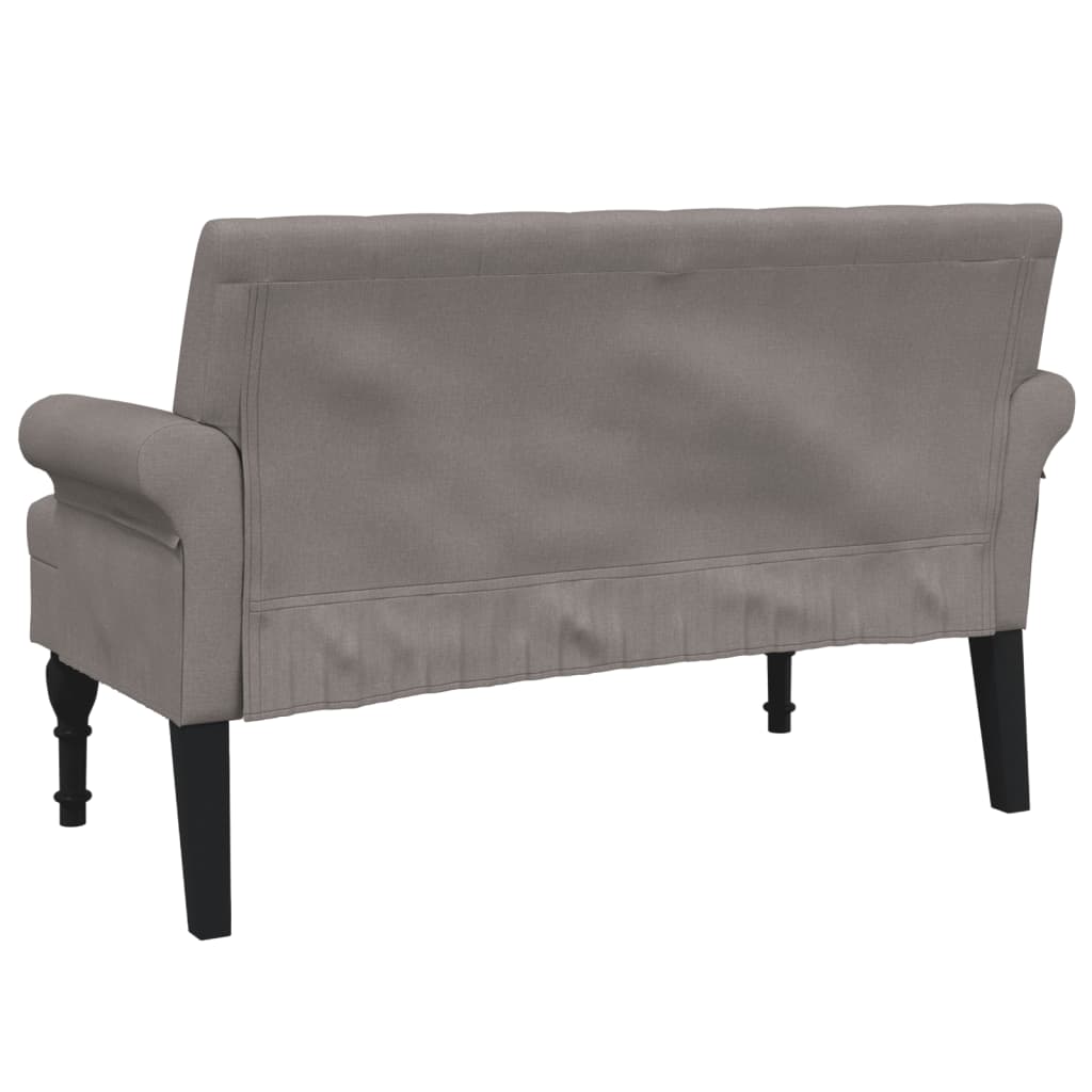 Klupa s naslonom smeđesiva 120 x 62 x 75,5 cm od tkanine