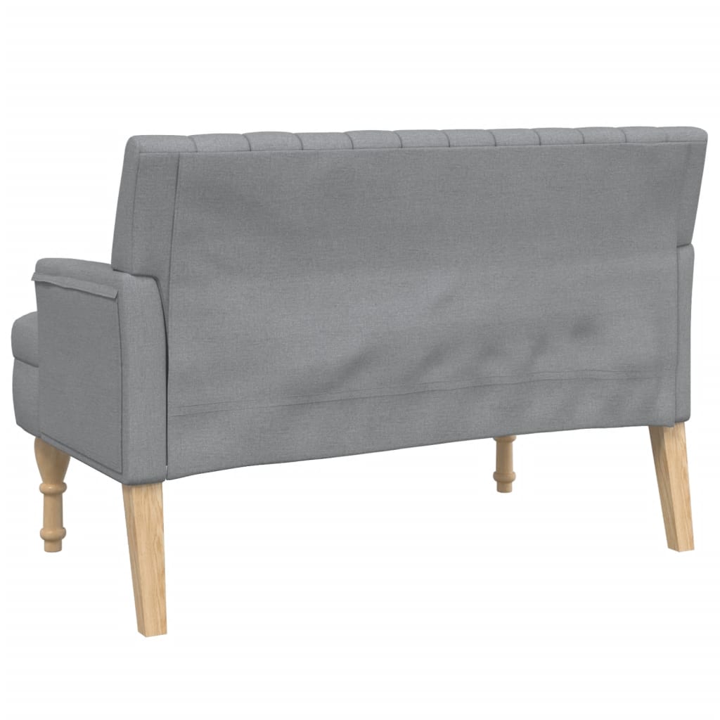 Klupa s jastucima svjetlosiva 113 x 64,5 x 75,5 cm od tkanine