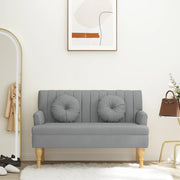 Klupa s jastucima svjetlosiva 113 x 64,5 x 75,5 cm od tkanine