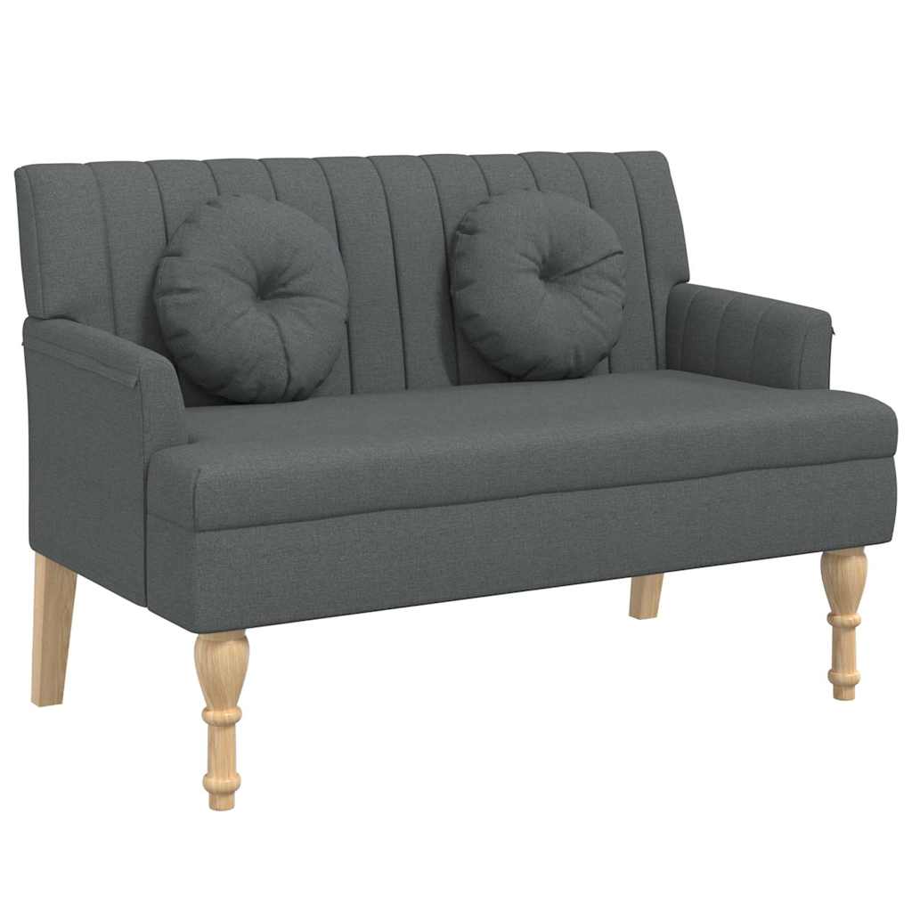Klupa s jastucima tamnosiva 113 x 64,5 x 75,5 cm od tkanine