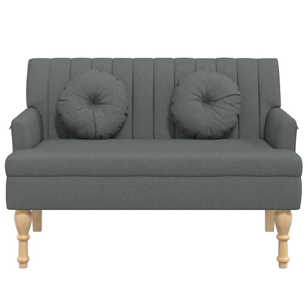 Klupa s jastucima tamnosiva 113 x 64,5 x 75,5 cm od tkanine
