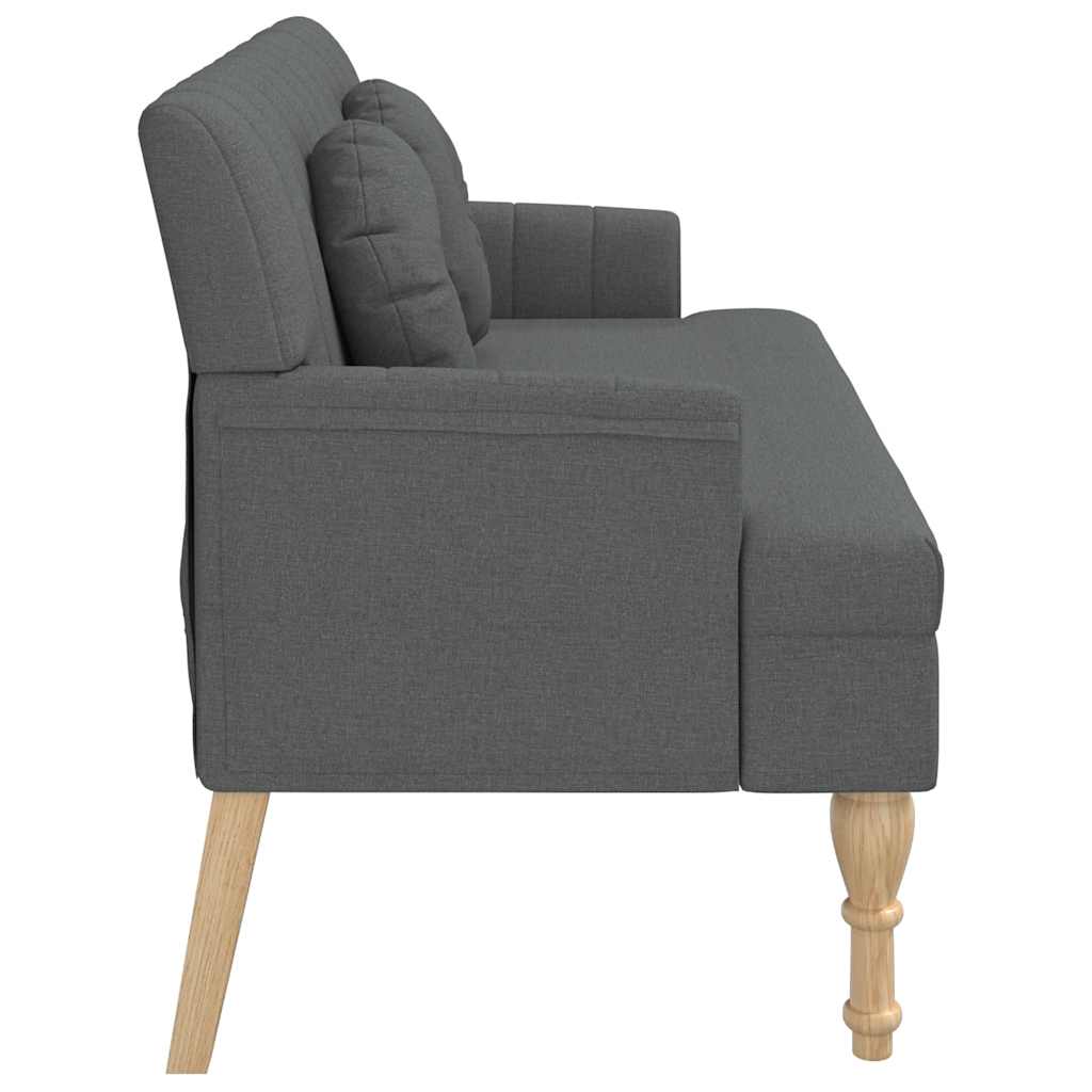 Klupa s jastucima tamnosiva 113 x 64,5 x 75,5 cm od tkanine