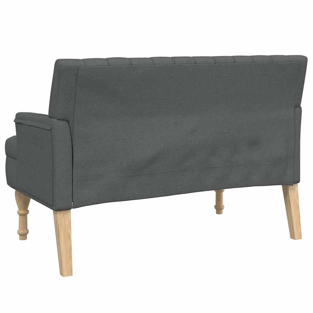 Klupa s jastucima tamnosiva 113 x 64,5 x 75,5 cm od tkanine