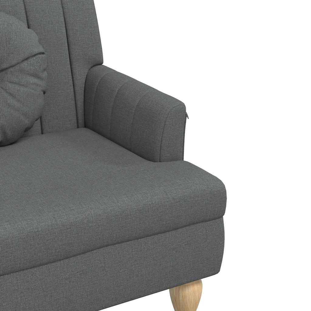 Klupa s jastucima tamnosiva 113 x 64,5 x 75,5 cm od tkanine