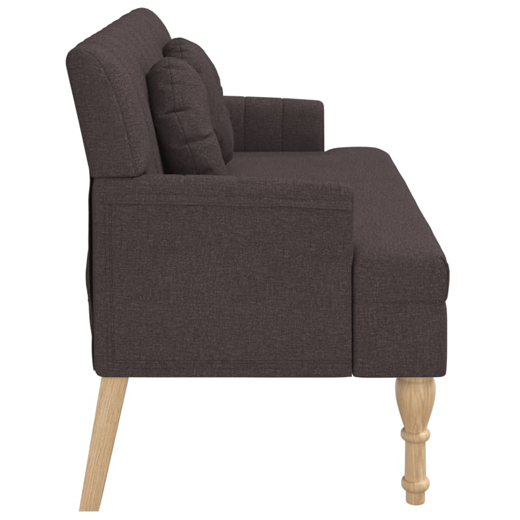 Klupa s jastucima tamnosmeđa 113 x 64,5 x 75,5 cm od tkanine