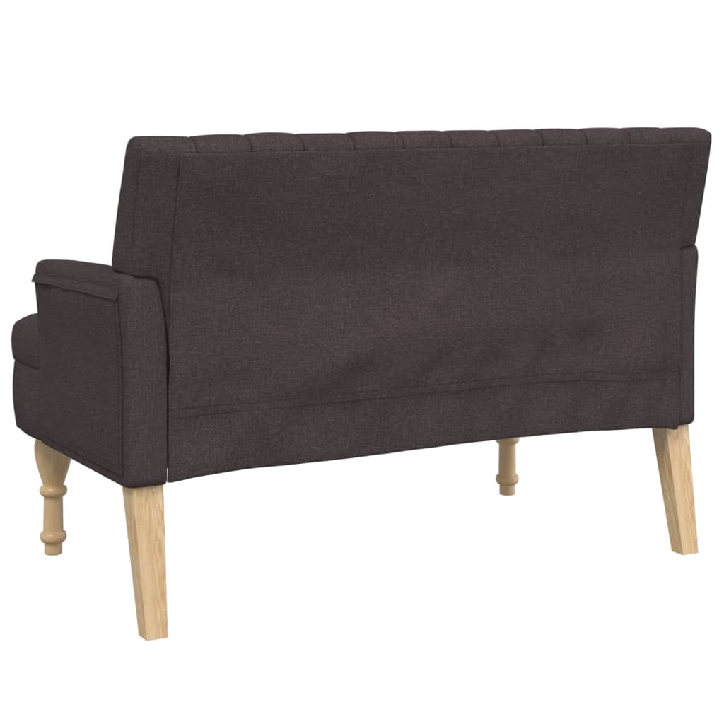 Klupa s jastucima tamnosmeđa 113 x 64,5 x 75,5 cm od tkanine