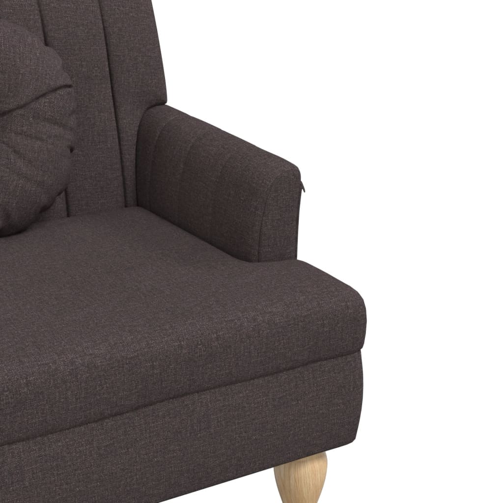 Klupa s jastucima tamnosmeđa 113 x 64,5 x 75,5 cm od tkanine
