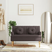 Klupa s jastucima tamnosmeđa 113 x 64,5 x 75,5 cm od tkanine